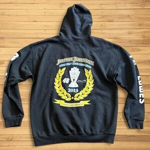 Jimmie Johnson 2013 #48 6 Time Champion Black NASCAR Hoodie Sweatshirt Large
